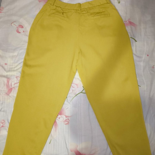 Massimo Dutti women's yellow tapered pants like new, size S