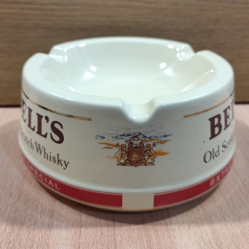 Bell's Scotch Whisky ceramic ashtray used, vintage promotional
