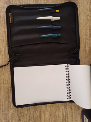 Folder with zipper for pens and notepad new
