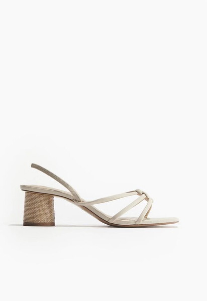 Cream strappy heeled sandals / Κρεμ - Μπεζ σανδάλια με τακούνι