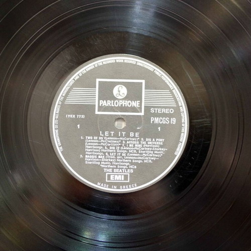 Beatles Let It Be vinyl record used, rock genre, Parlophone 1970
