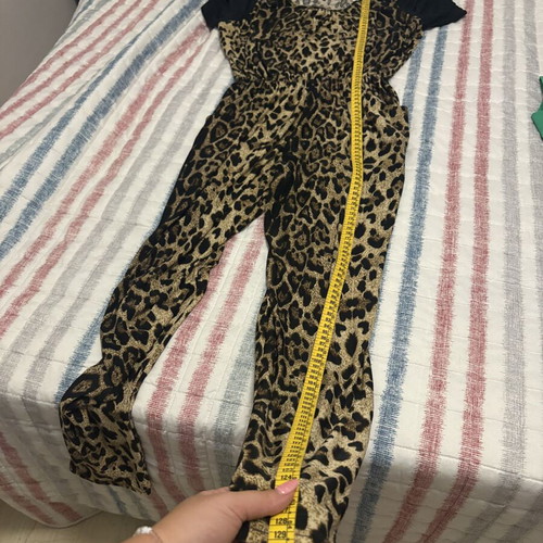 Leopard Print Jumpsuit with Black Sleeves XL/XXL like new
