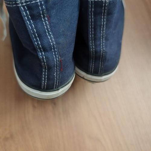 Navy Canvas High Top Shoes used, size 39