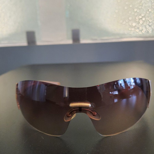 Exess women's sunglasses mask with bronze frame and brown gradient lens new
