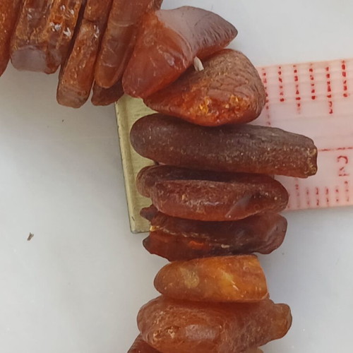 Necklace of natural amber, 70 cm length, 45 grams