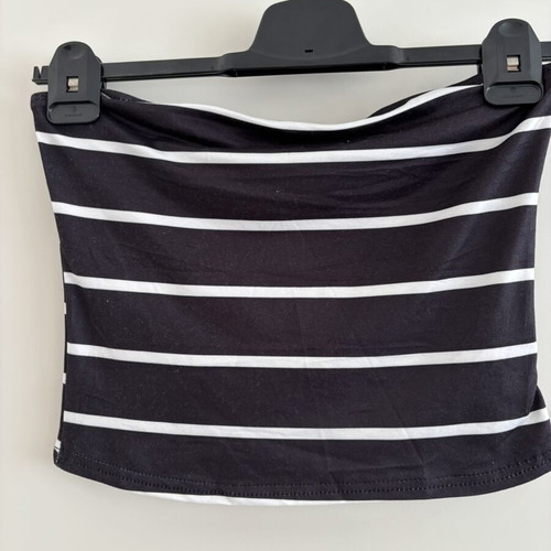 Striped tube top black size M new