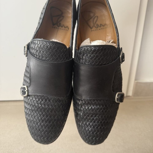 Perlamoda men's shoes used, black, size 42, monk style