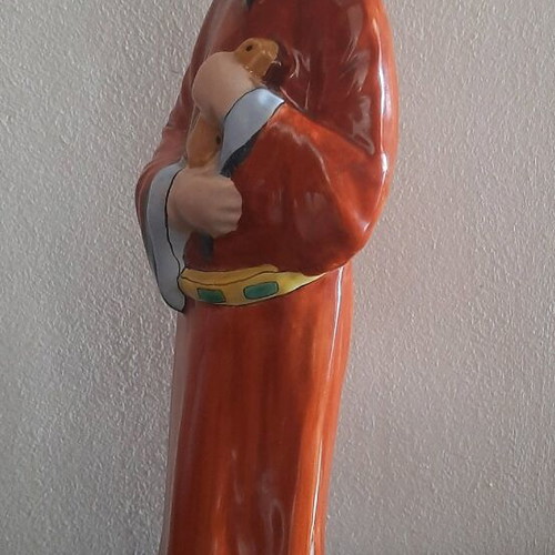 Porcelain figure of Chinese man used, 39 cm