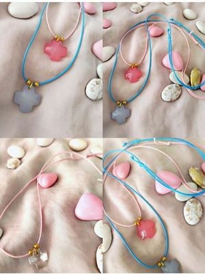 Handmade baptism witness necklaces with cross pendant new