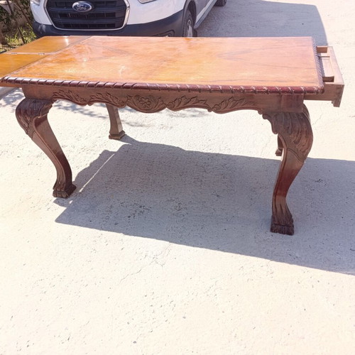 Chippendale Classic Dining Table used, solid wood, double extension