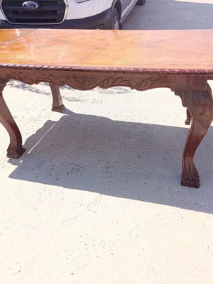 Chippendale Classic Dining Table used, solid wood, double extension
