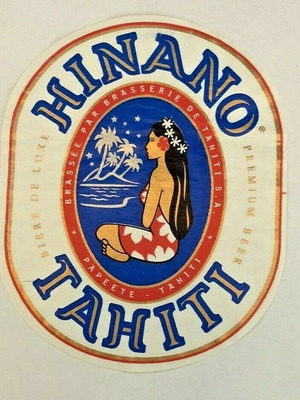 Hinano Premium Beer Label Tahiti French Polynesia new