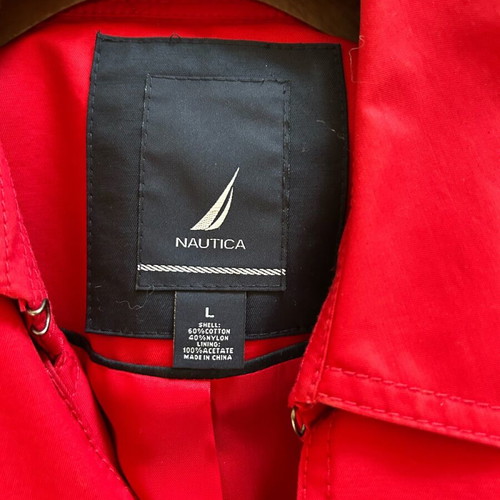 Nautica women's trench coat Large red like new