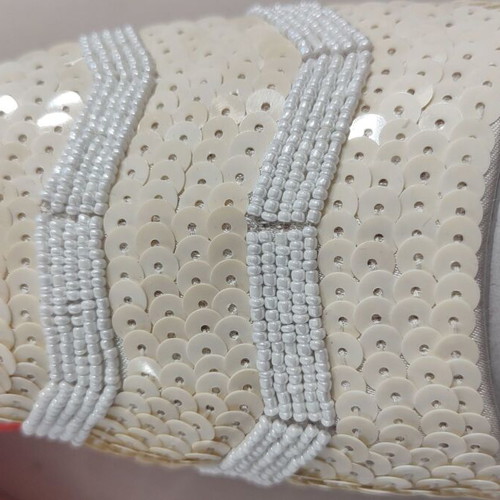 Bridal satin slippers new with beads and sequins size 39 white