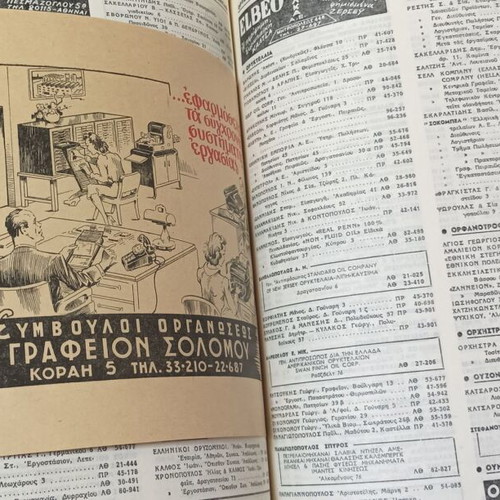Anonymous Greek Telephone Company 1947 Professional Subscriber Directory used