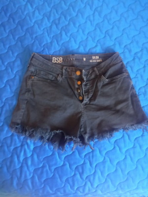 BSB Jeans Gilda Mid-Rise Shorts used, grey black, size M