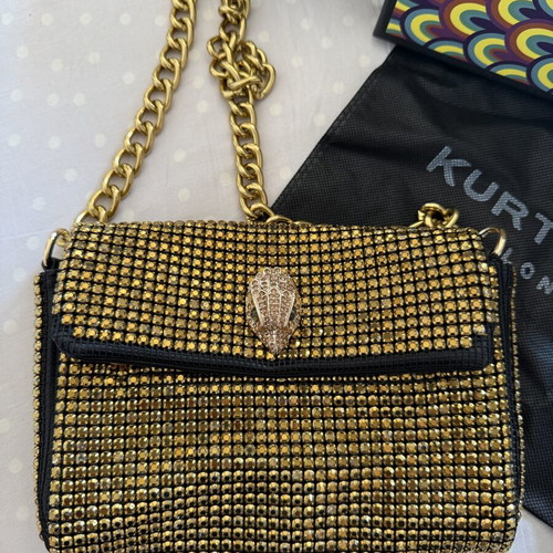 Kurt Geiger shoulder bag new, gold with rhinestones