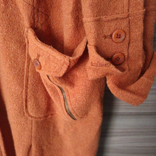Wool coat used, comfortable XXL, orange