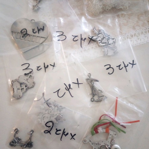Set of 140 Metal Decorative Charms for Crafts and Jewelry Making