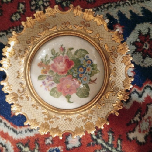 Vintage decorative wall frame with floral bouquet