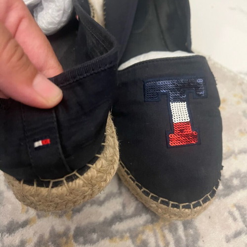 Tommy Hilfiger espadrilles with sequins used, size 39, dark blue