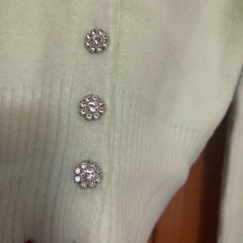 Zara cardigan with jewel button like new, size small, green