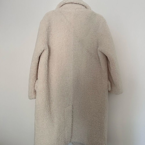 Teddy midi coat Mango white like new, size S