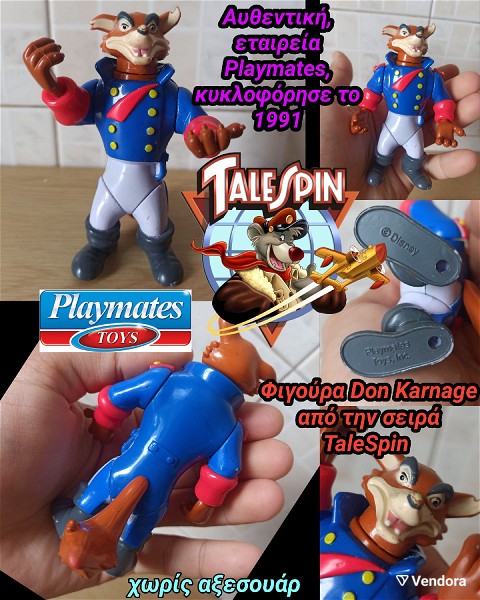  TaleSpin Don Karnage afthentiki figoura Action Figure  eteria Playmates 1991