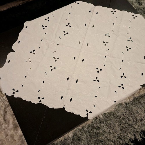 Vintage Cutwork Tablecloth White, like new