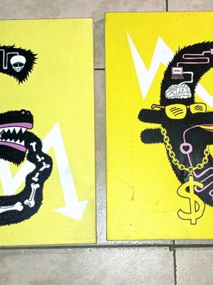 Set of two modern paintings 39×40 dimensions