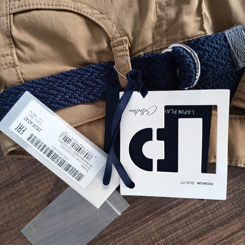 Lapin Cargo Pants New For 3 Years Old, Beige With Blue Belt