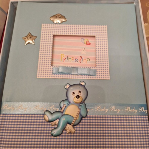 Princelino photo album for boy new with silver details