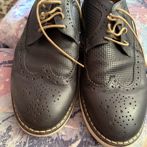 Damiani Oxfords Brogues men's leather shoes like new, black and blue
