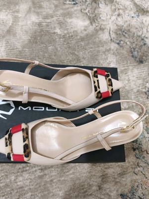 Mourtzi γόβες slingback καινούργιες, δερμάτινες, εκρού