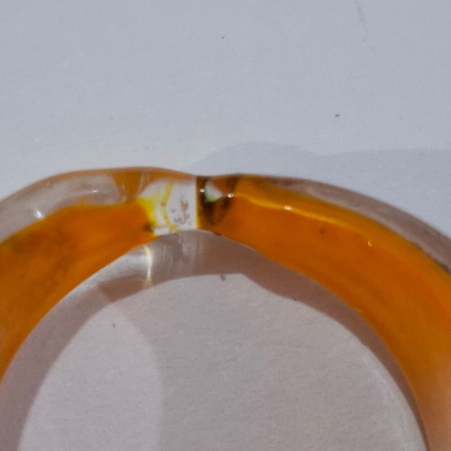 Vintage Murano glass ring with gold foil size 66EU new