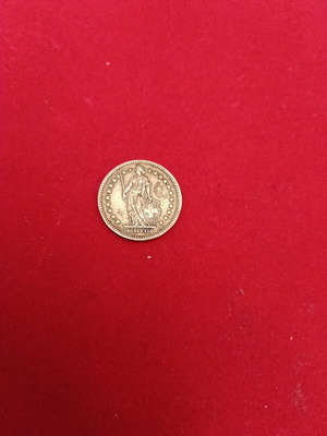 Swiss 1 Franc 1944 Helvetia silver coin used