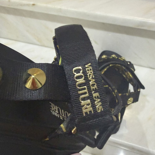Versace sandals used, black and gold, size 40