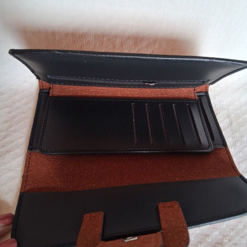 Bag and wallet set new, synthetic leather, brown