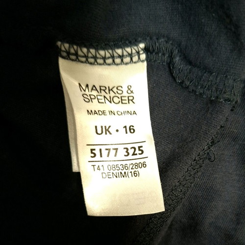 Marks & Spencer cotton short-sleeve top like new, blue, size UK 16