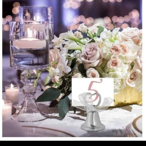 Silver bell card holders new, set of 12
