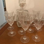 Crystal wine glass set with decanter, like new