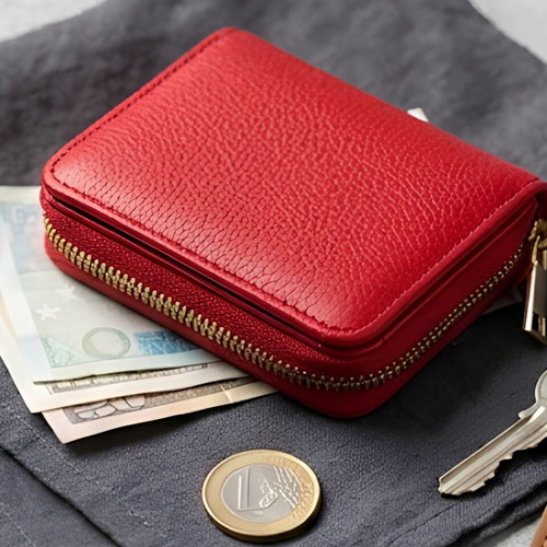 EpikFashion women's wallet new, compact red leather with many compartments