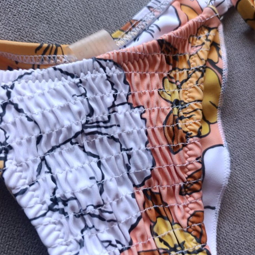 Decoro bikini set like new, brazil bottom, white and orange