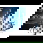  Oral-B Genius 8000 Ηλεκτρική Οδοντόβουρτσα με Χρονομετρητή, Αισθητήρα Πίεσης και Θήκη Ταξιδίου Ασημί