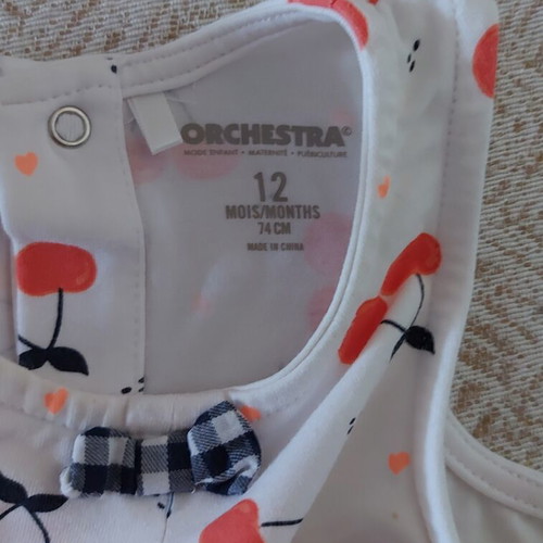 Orchestra summer clothing sets for 12 months like new, 2 sets