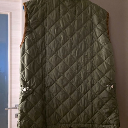 Sleeveless jacket Trendyol like new, khaki with brown corduroy details