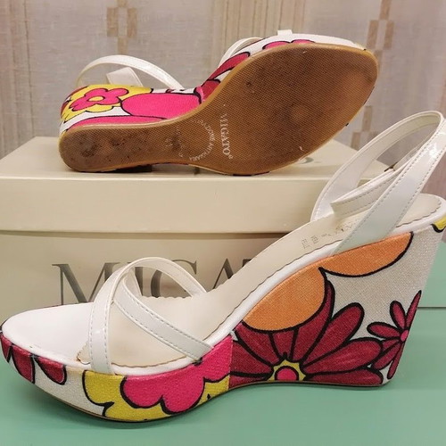 Migato Vintage Vera Pelle Floral Platform Sandals Size 41 Used