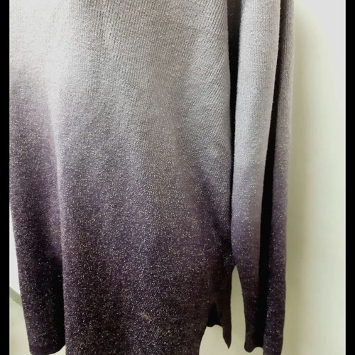 Vintage Oversize Pullover used, purple melange, 70s/80s maxi fit