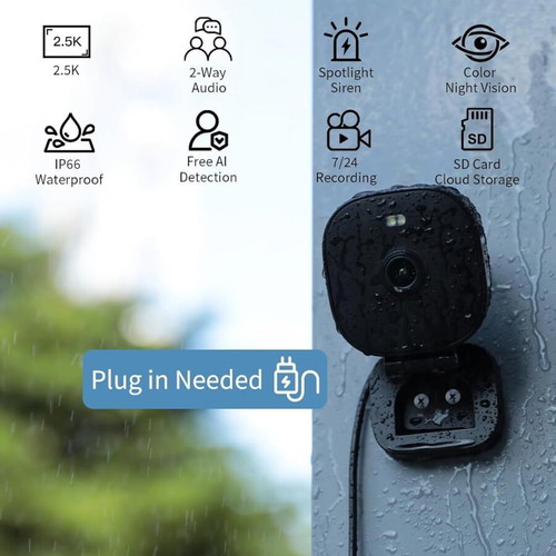 Vimtag 4MP Outdoor and Indoor Camera IP66 Waterproof with Color Night Vision and Two-Way Audio