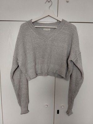 Aeropostale cotton oversized cropped gray sweatshirt like new